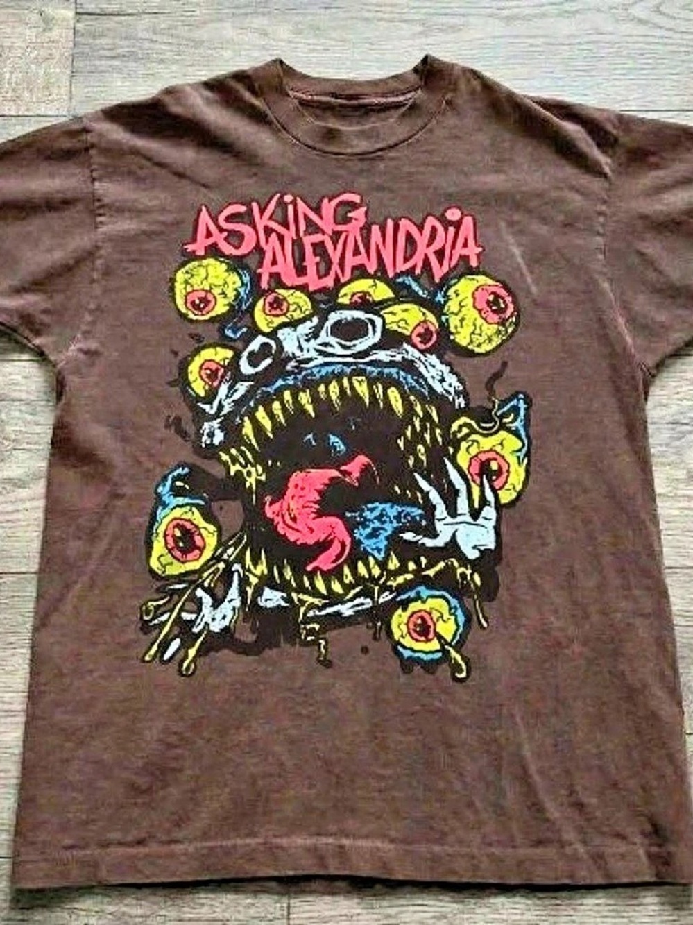 Asking Alexandria Eyeball Monster T-Shirt Dark Chocolate